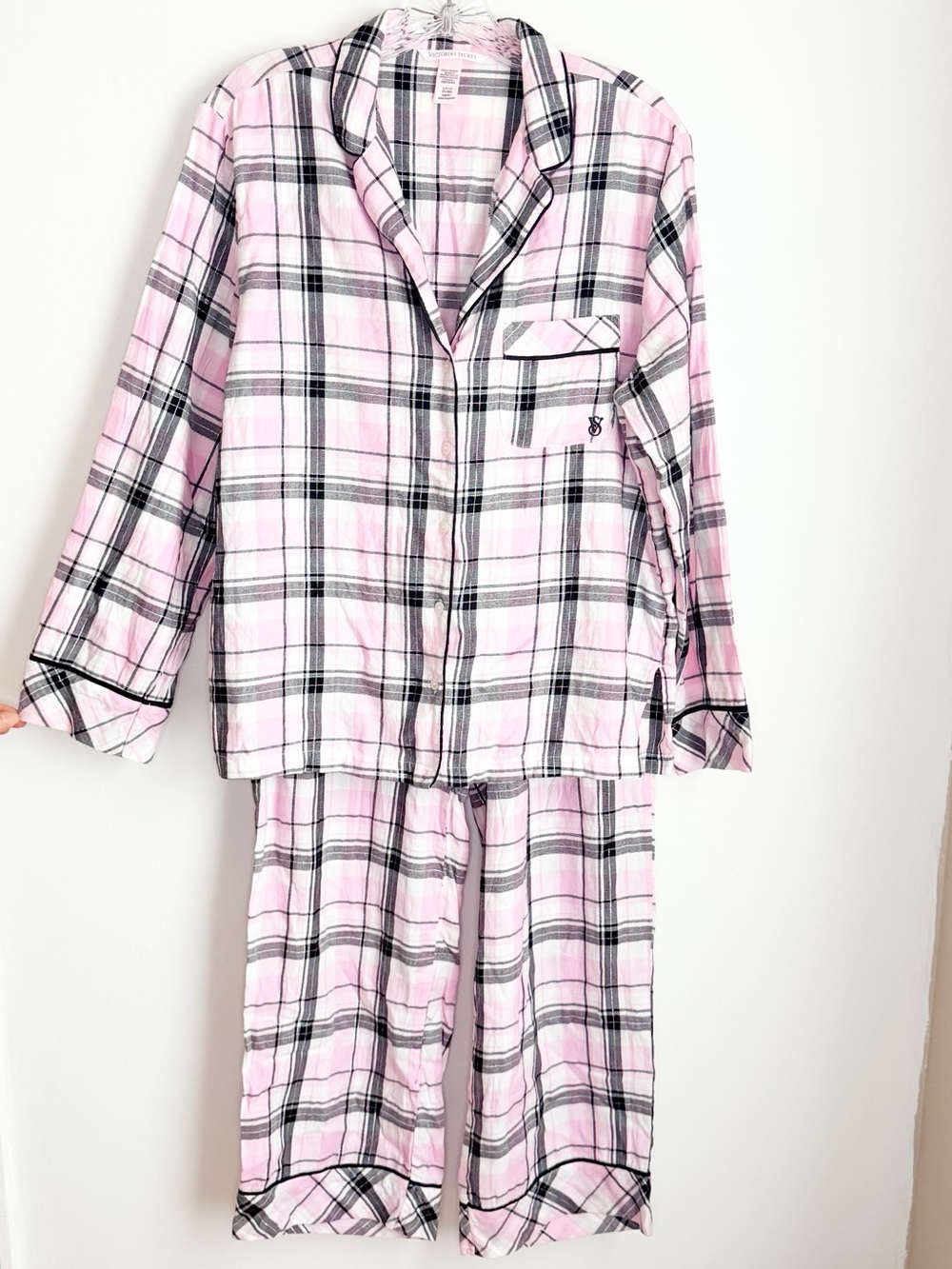 Victoria's Secret Pink and Black Plaid Kids Pajama Set